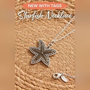 Silver Starfish Pendant Necklace